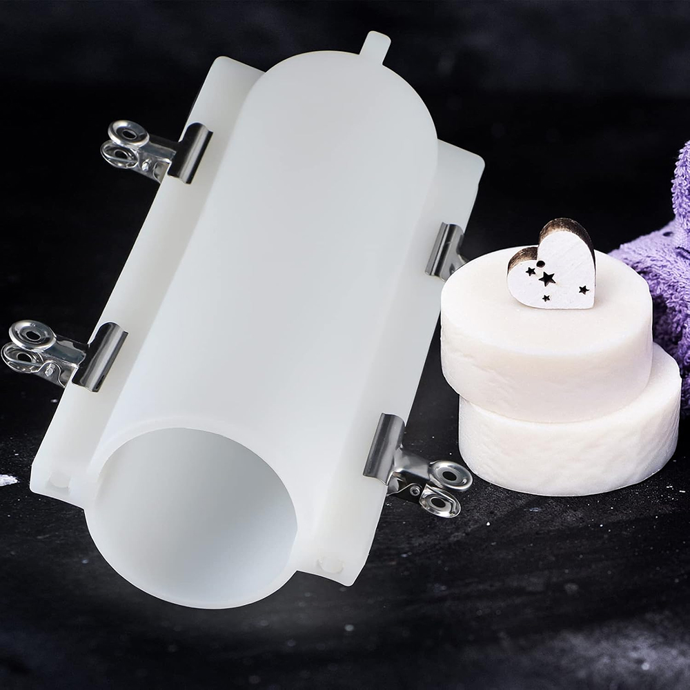 Soap Making Ideas - 大きな円筒形石鹸型（クリップ付き）、1000mlシリコン製円柱型、DIY石鹸、手作りキャンドル用石鹸製造用品