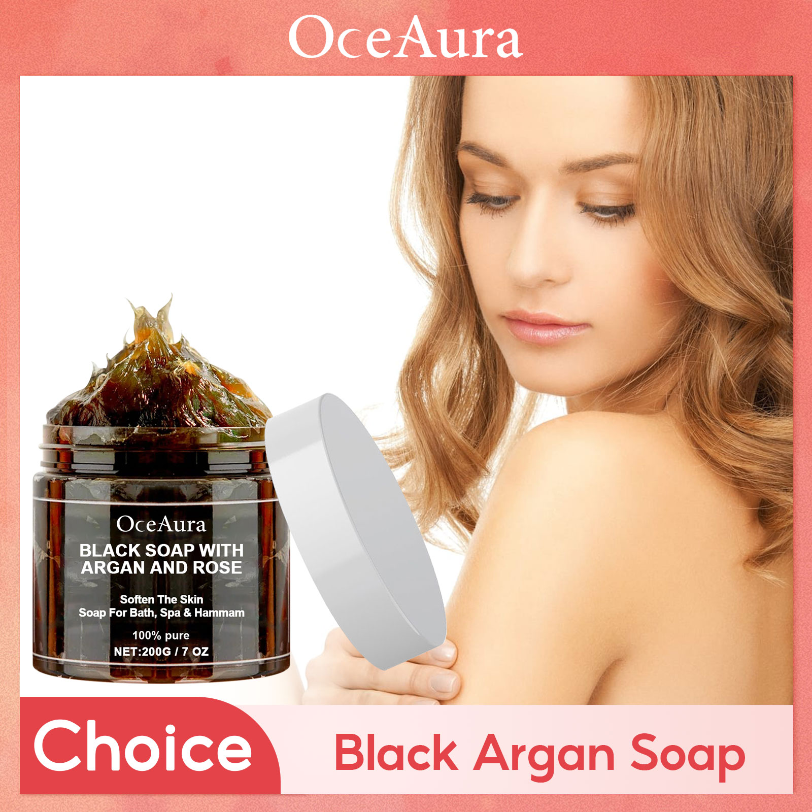 Castor Oil Soap - ブラッククレンジングソープ,角質除去,保湿,柔らかい肌,黒ずみを取り除き,オイルコントロール,ニキビを減らし,ボディスクラブクリームを明るくします