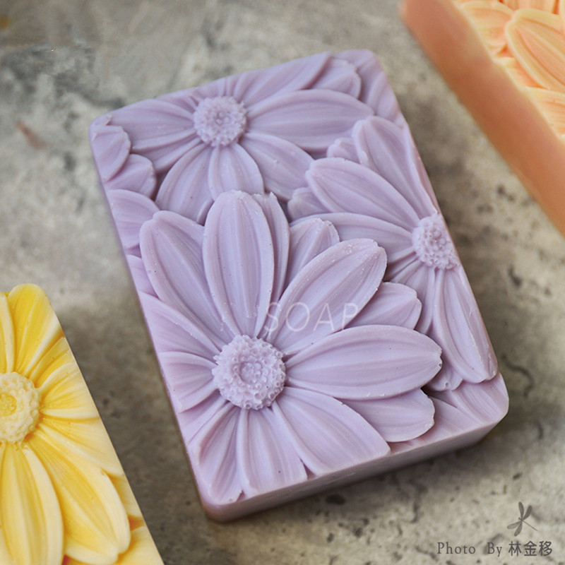 Soap Making Ideas - 最新！！ !3d エレガントなひまわり石鹸型長方形シリコーン石鹸金型 DIY 手作り石鹸バー型ローションバー用
