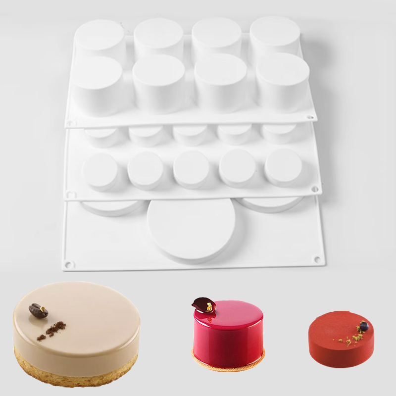 Soap Making Store - 円筒形フレンチムースケーキ型シリコーンチョコレート型食品グレードのキッチンベーキングツール石鹸型デザート作成ツール