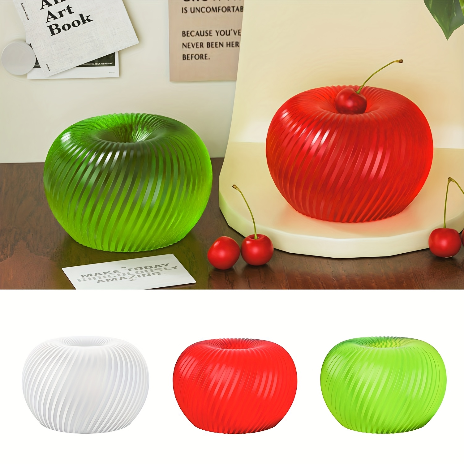Soap Making Store - 石鹸、キャンドル、石膏工芸品の作成に適した、おしゃれな赤いリンゴ型のシリコンモールドで、お手入れが簡単です。