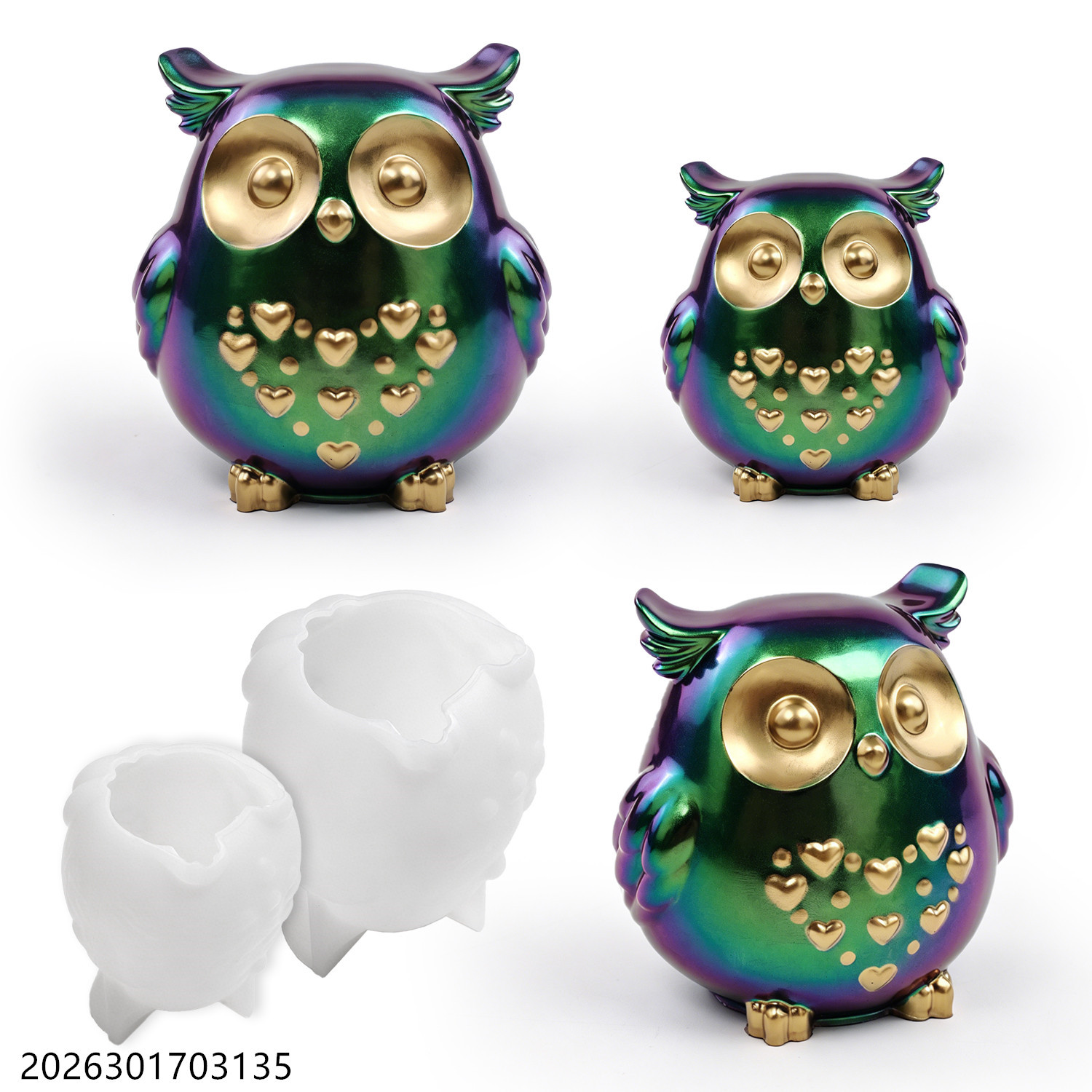 Soap Making Store - フクロウシリコンモールド 3D鳥型セット DIYエポキシ樹脂石膏セメント石鹸作り香り付きキャンドルホルダークラフトギフト用