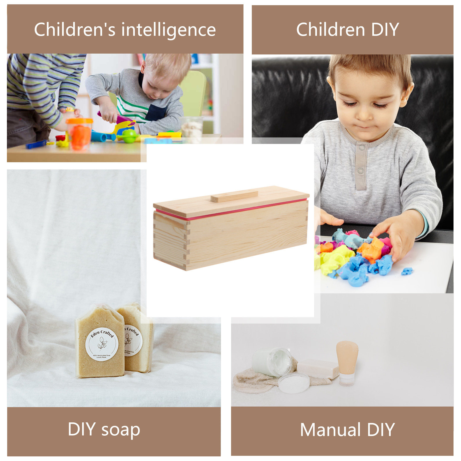 天然木製石鹸型ボックス 高品質 熱伝導性 耐摩耗性 DIY石 - Quality Soap Making Kit のレビューと価格