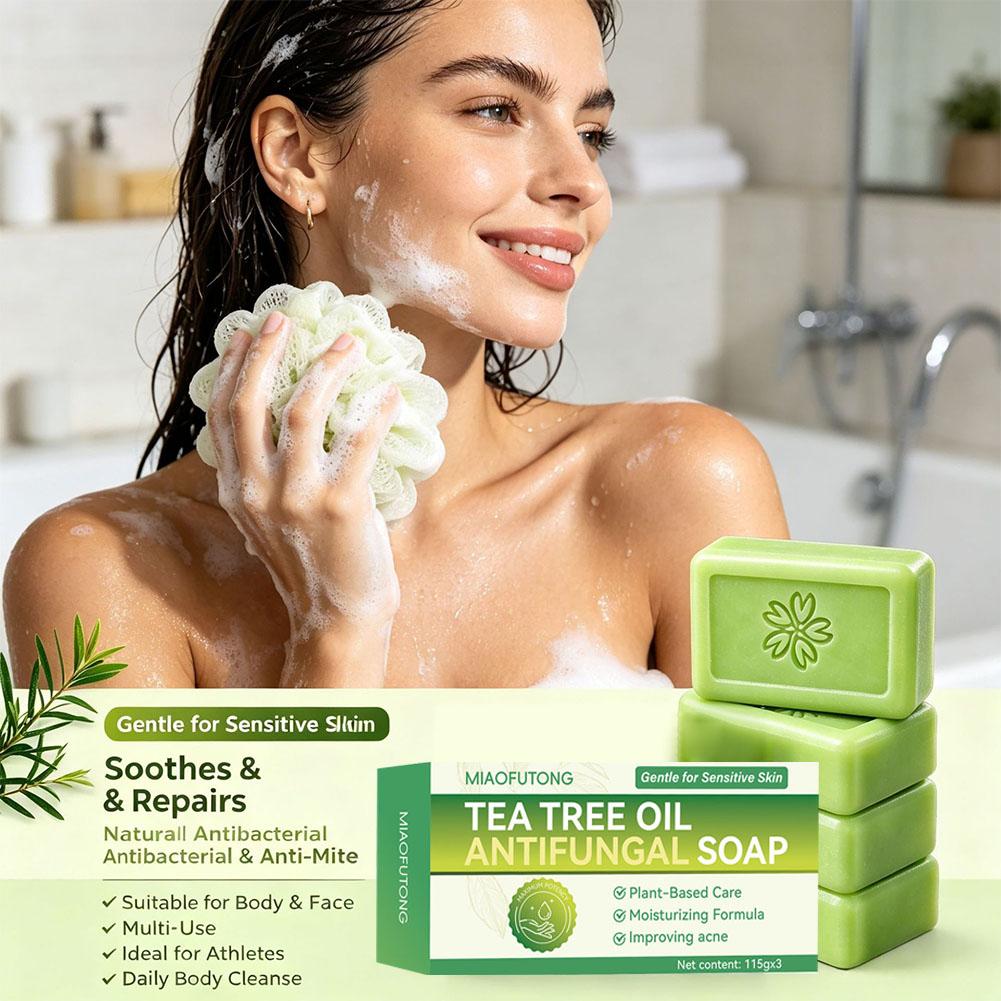 3 個ティーツリーオイル石鹸バー天然植物エキス手作り石鹸ディ - Castor Oil Soap のレビューと価格
