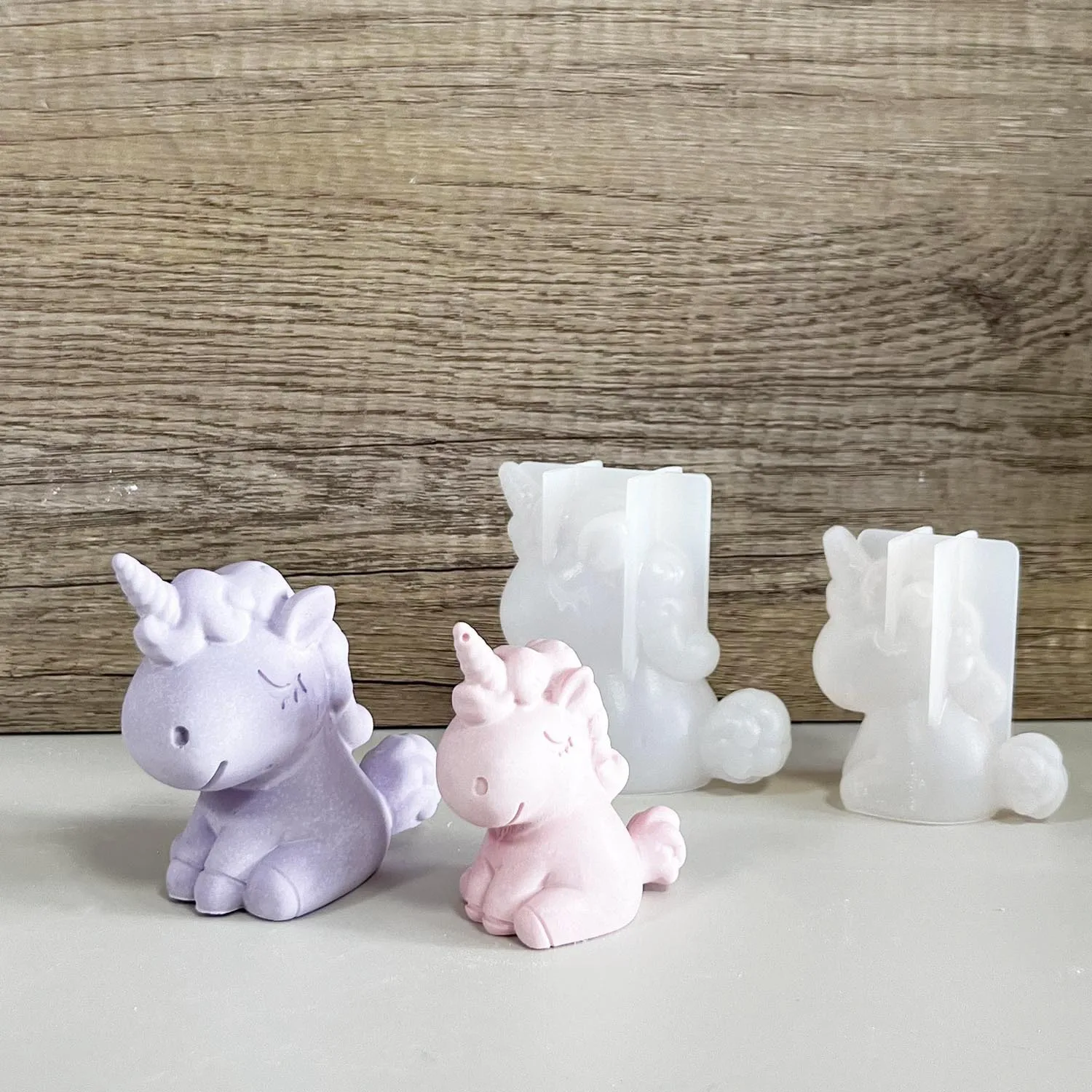 3D 幾何学的なシリコーンユニコーン猫鹿クマ型ソープキャンド - Soap Making Store のレビューと価格