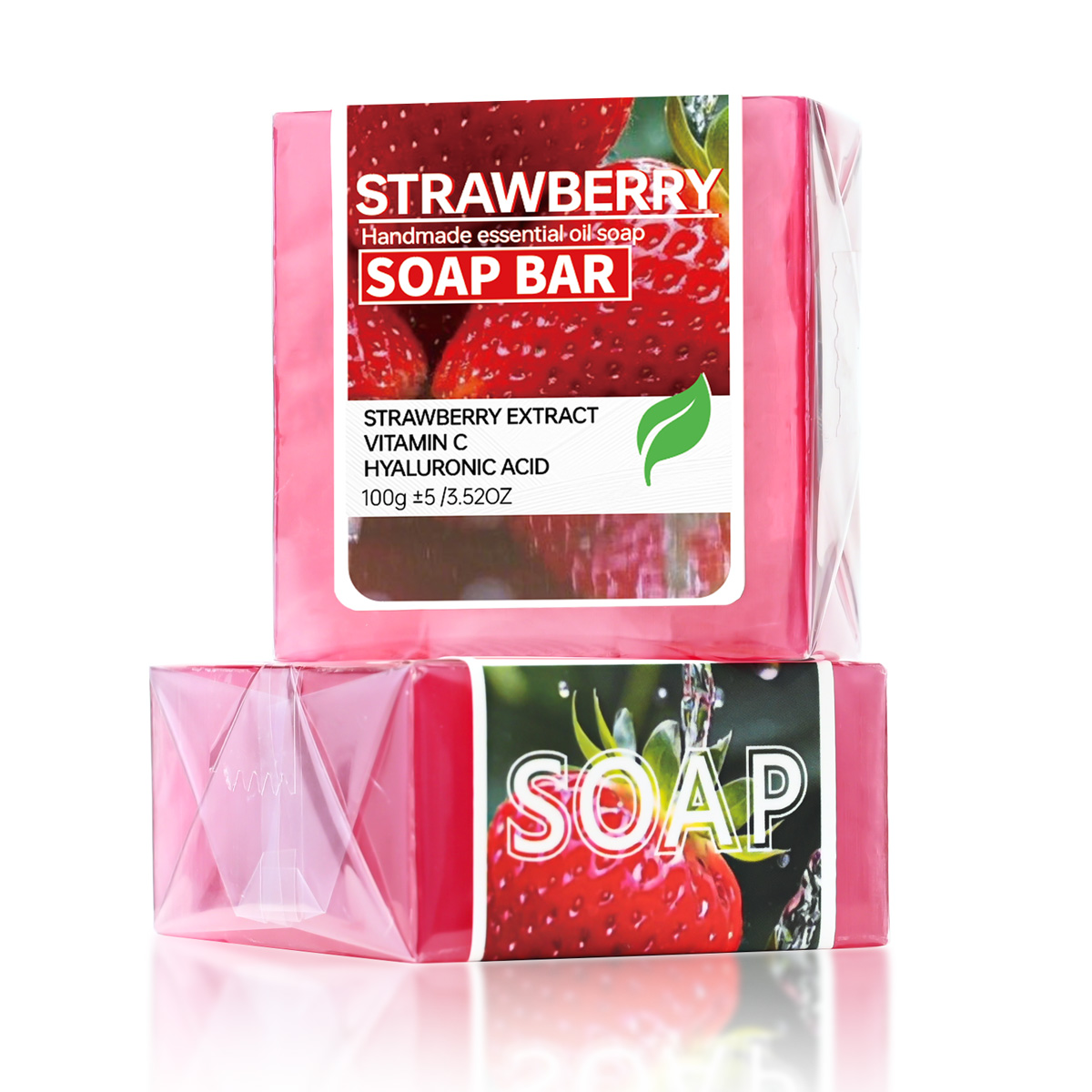 イチゴフルーツジャムピューレ精油石鹸手作り石鹸、洗顔・入浴用 - Castor Oil Soap のレビューと価格