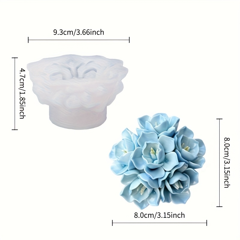 1つのアジサイの花型シリコンモールド、キャンドル、石鹸、樹脂 - Soap Making Store のレビューと価格