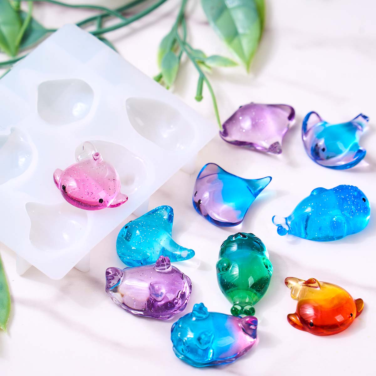 3Dヒーリング可愛いマンタ鯨シリコンモールドDIYキーホルダ - Soap Making Store のレビューと価格