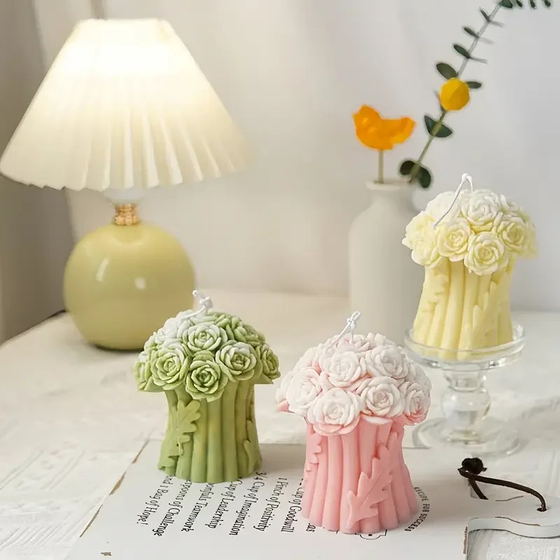 最高品質のバラの花束シリコンキャンドルモールドDIY手作りク - Quality Soap Making Kit のレビューと価格